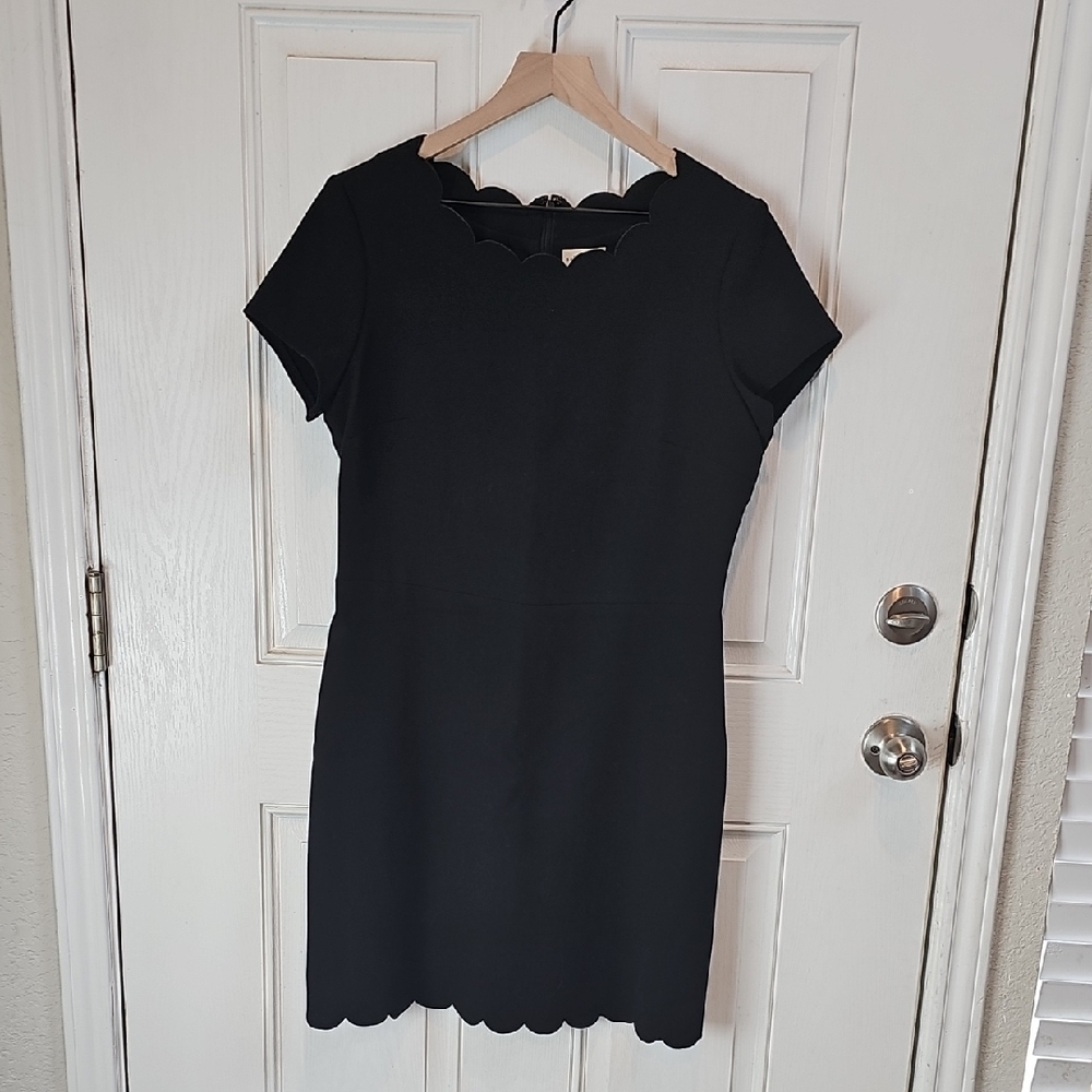 Maison Jules Black Sheath Dress With Scallop Details